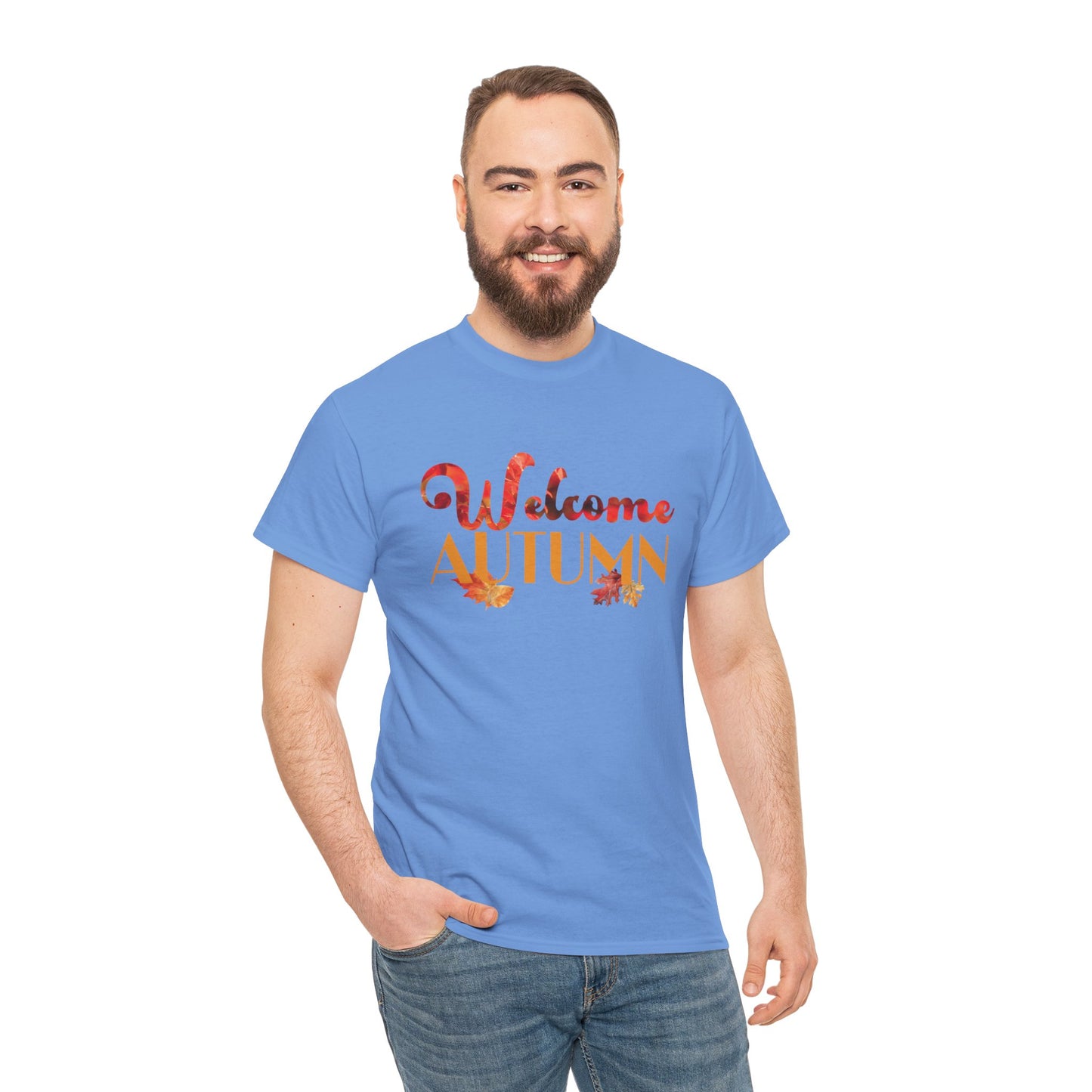 Welcome Autumn Leaves - Unisex Heavy Cotton Tee