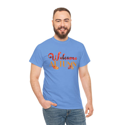 Welcome Autumn Leaves - Unisex Heavy Cotton Tee