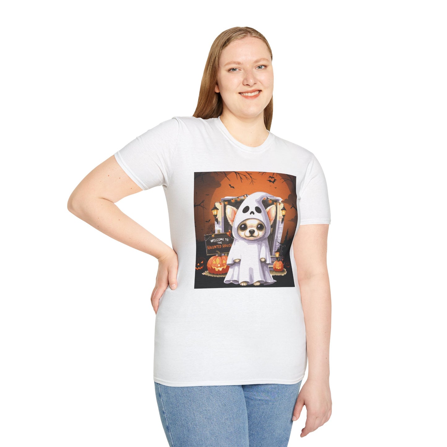 Unisex Softstyle T-Shirt - Chihuahua Ghost Puppy