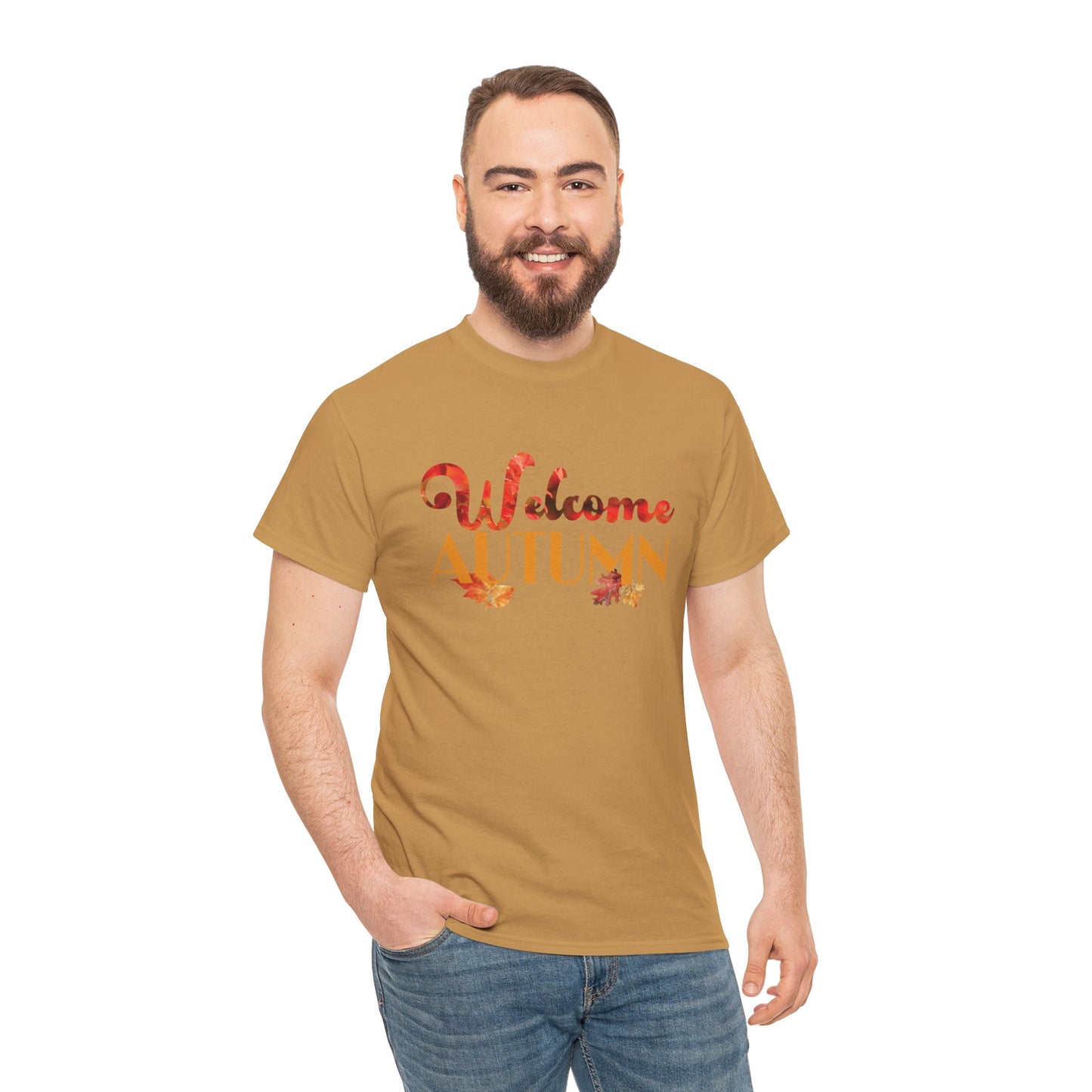 Welcome Autumn Leaves - Unisex Heavy Cotton Tee