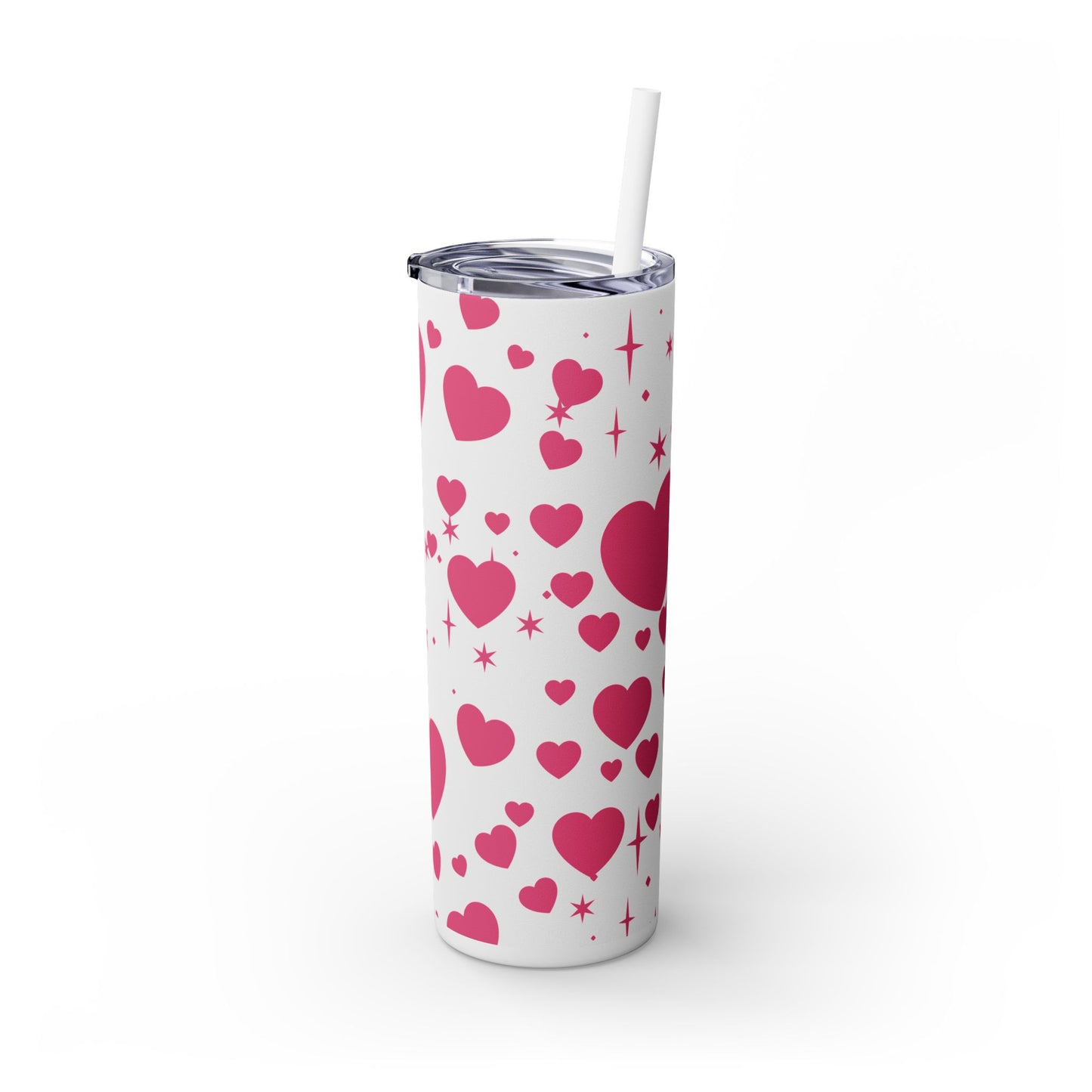 Valentine's Heart Skinny Tumbler with Straw, 20oz