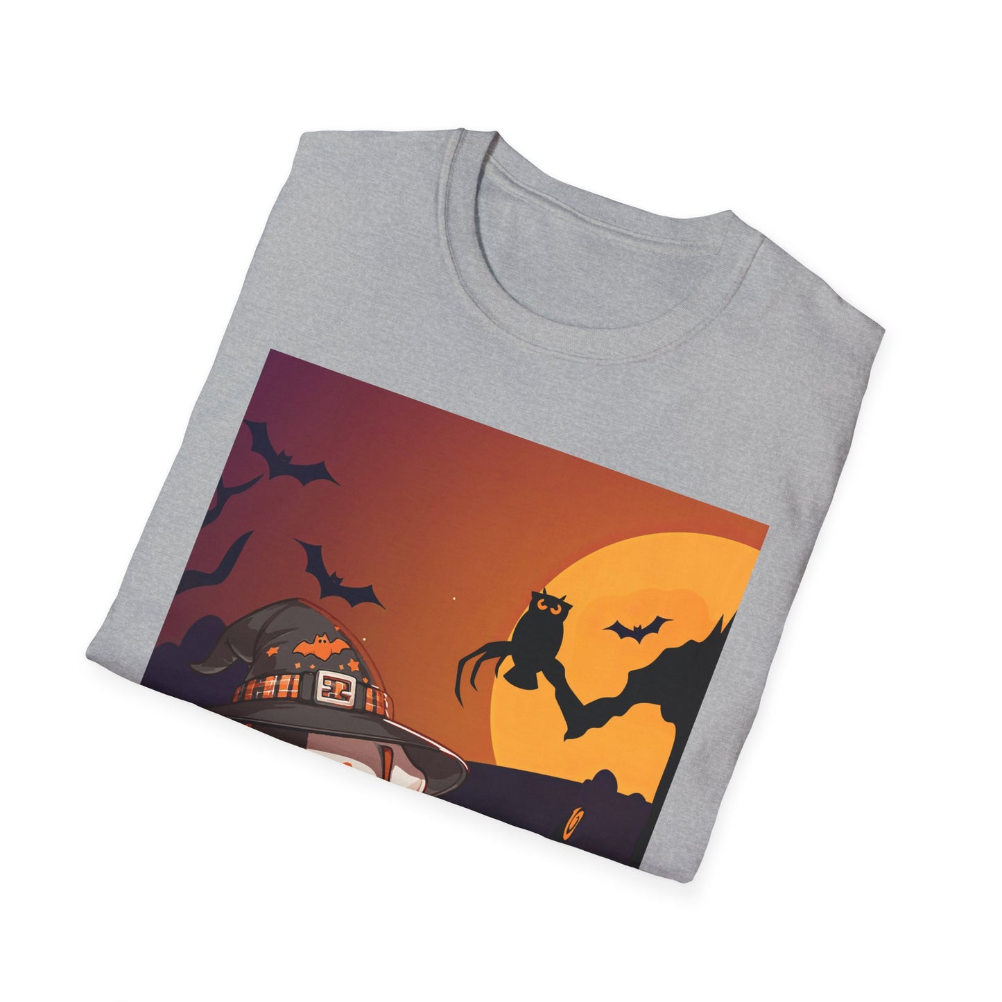 Unisex Softstyle T-Shirt - Pit Bull Pup and Pumpkins