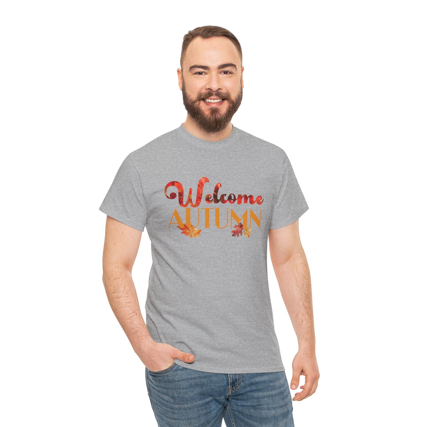 Welcome Autumn Leaves - Unisex Heavy Cotton Tee