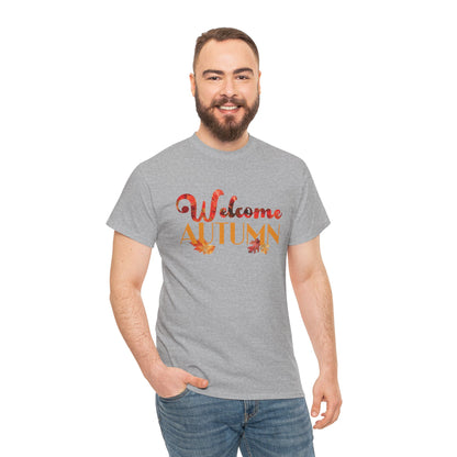 Welcome Autumn Leaves - Unisex Heavy Cotton Tee