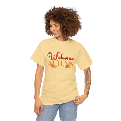 Welcome Autumn Leaves - Unisex Heavy Cotton Tee