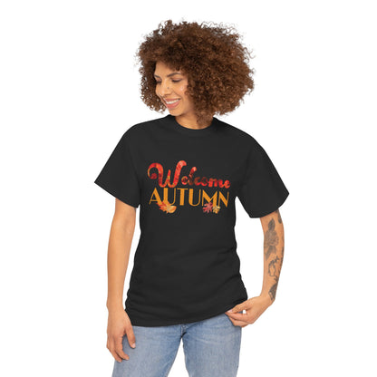 Welcome Autumn Leaves - Unisex Heavy Cotton Tee