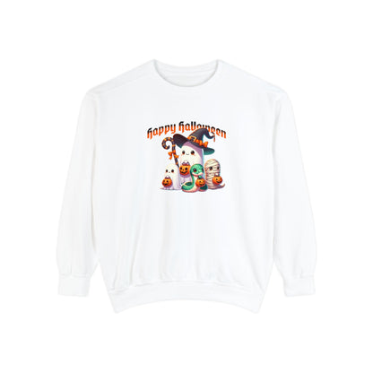Halloween Snake Family Sweatshirt. This cute whimsical Mama snake and her two hatchlings are out and about for a night of Halloween fun.