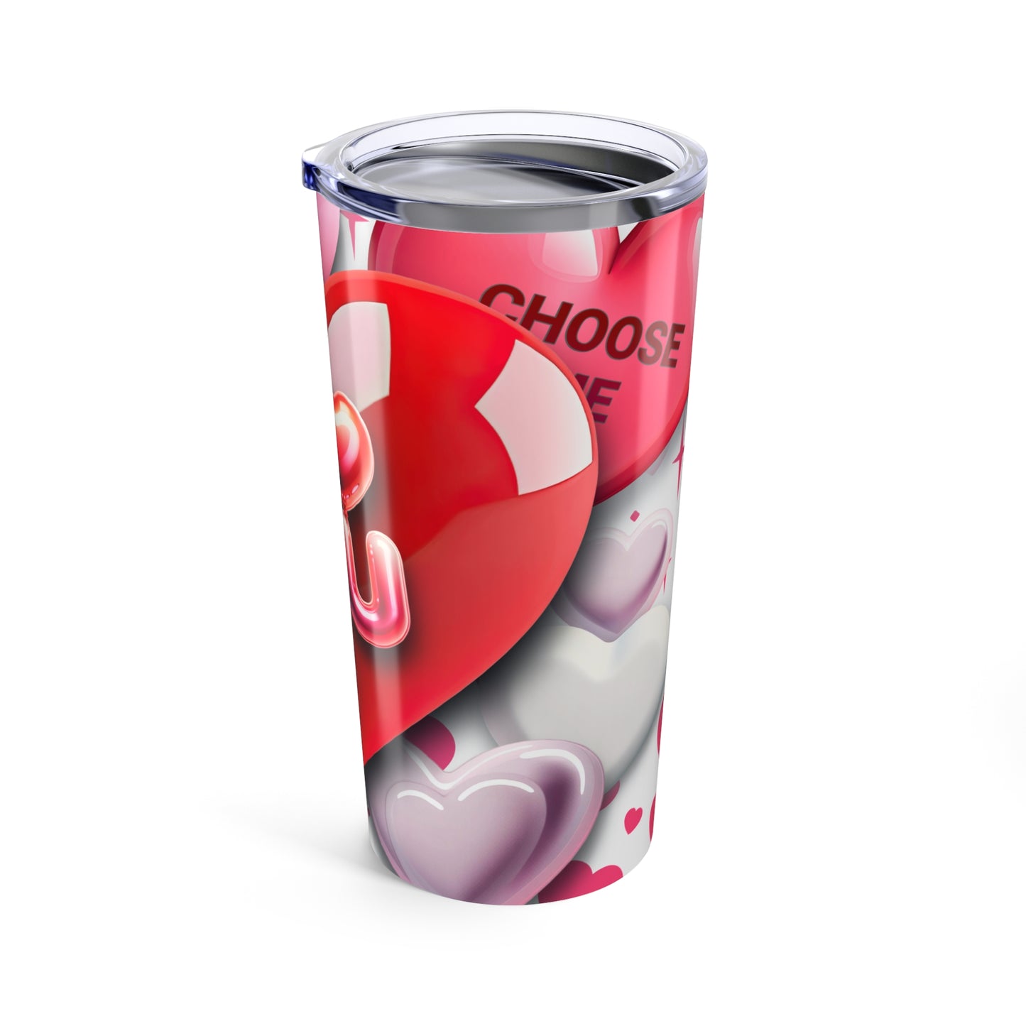 Valentine's I Love You Hearts Custom Skinny Tumbler 20oz