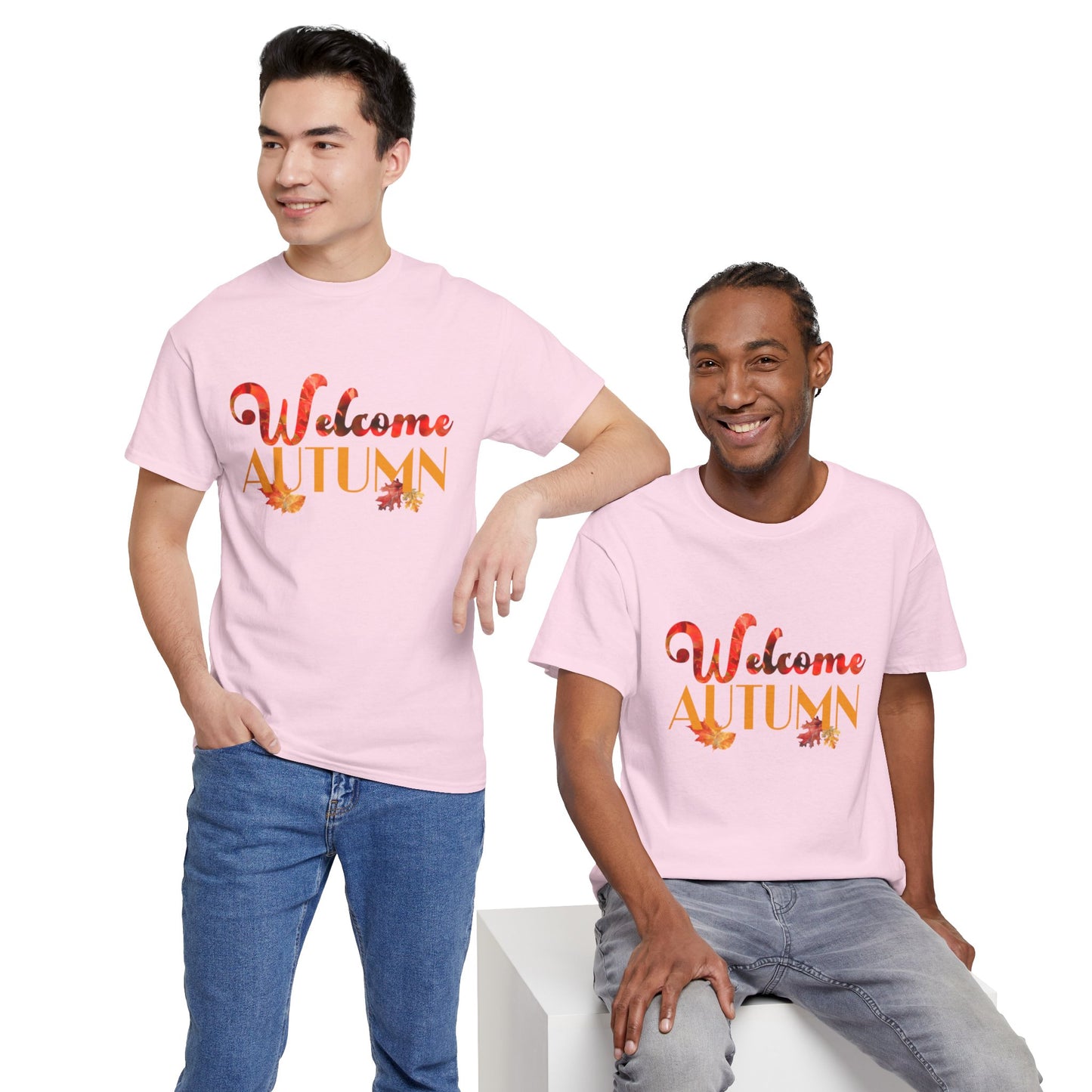 Welcome Autumn Leaves - Unisex Heavy Cotton Tee