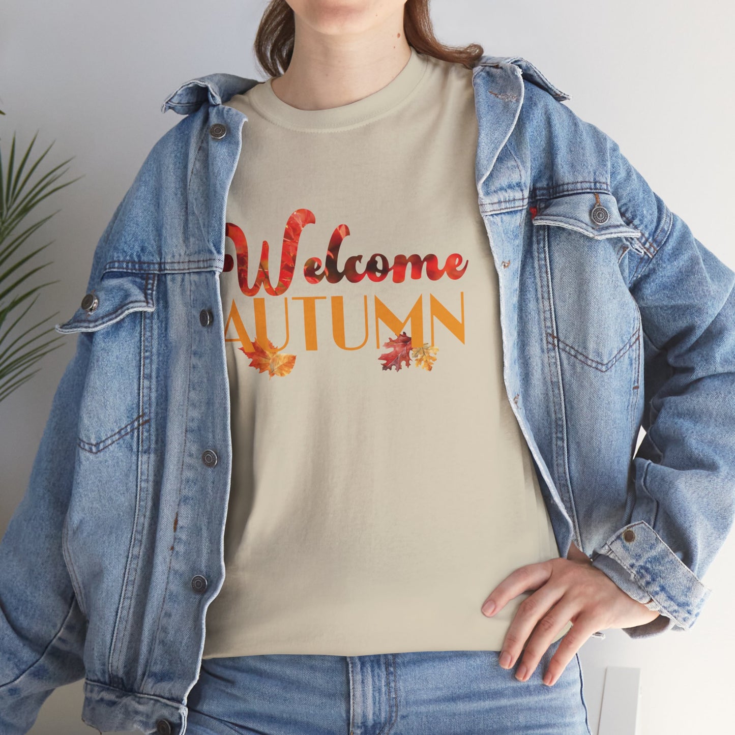 Welcome Autumn Leaves - Unisex Heavy Cotton Tee