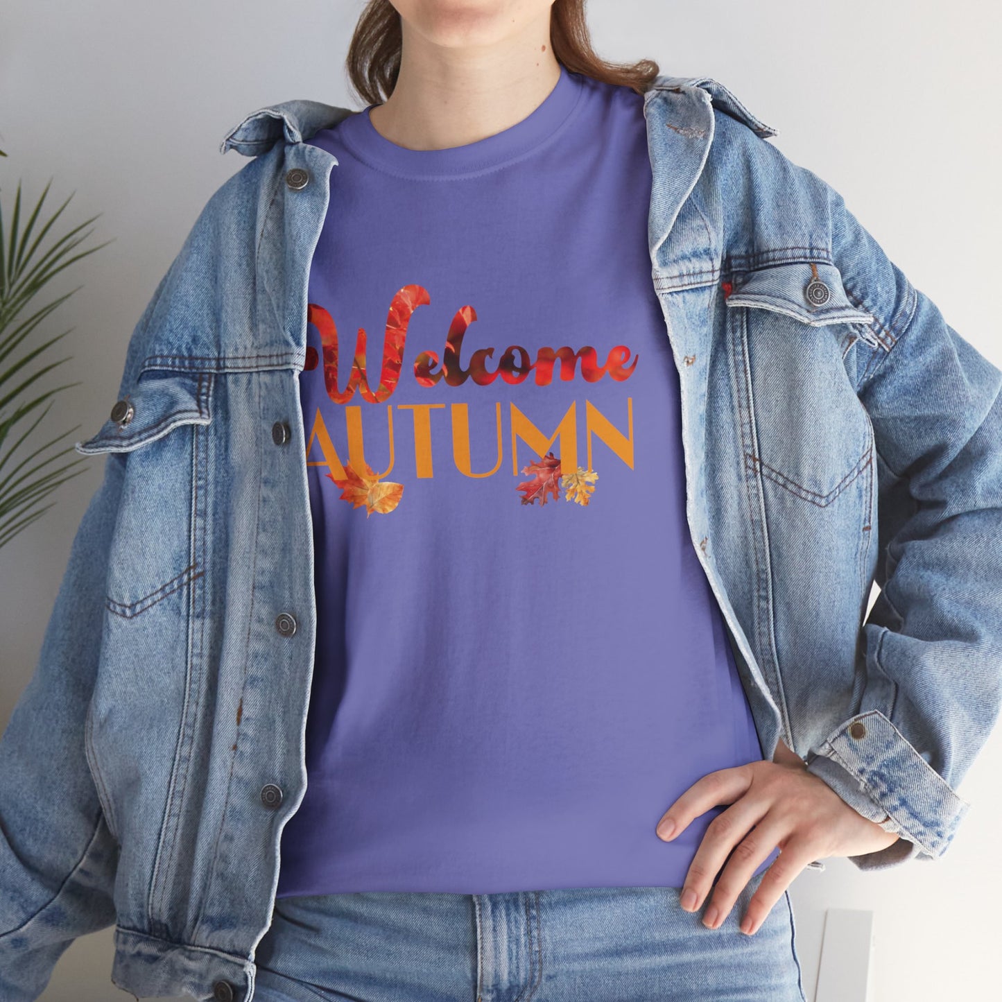 Welcome Autumn Leaves - Unisex Heavy Cotton Tee