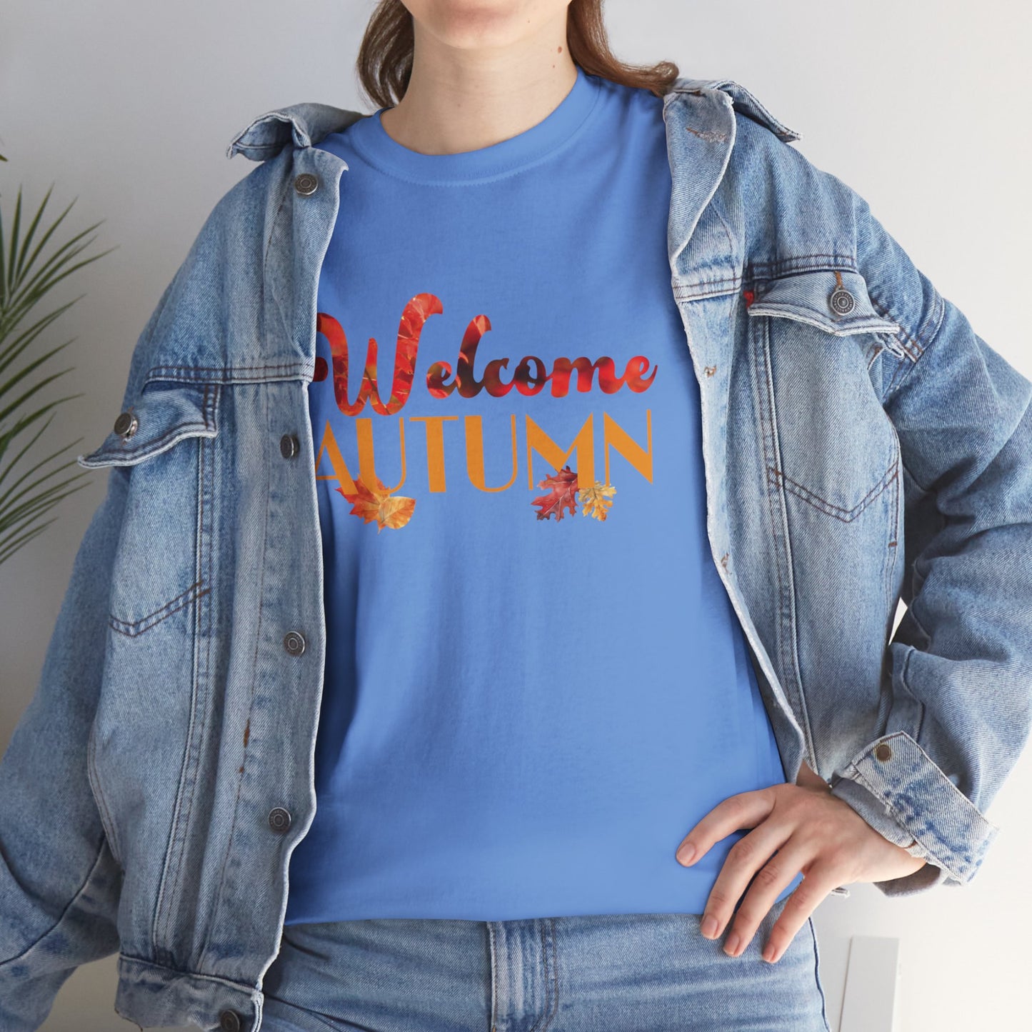 Welcome Autumn Leaves - Unisex Heavy Cotton Tee