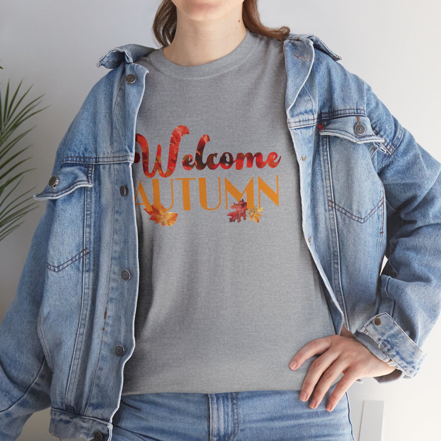 Welcome Autumn Leaves - Unisex Heavy Cotton Tee