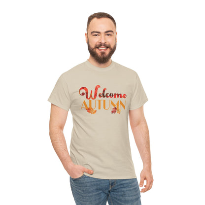 Welcome Autumn Leaves - Unisex Heavy Cotton Tee