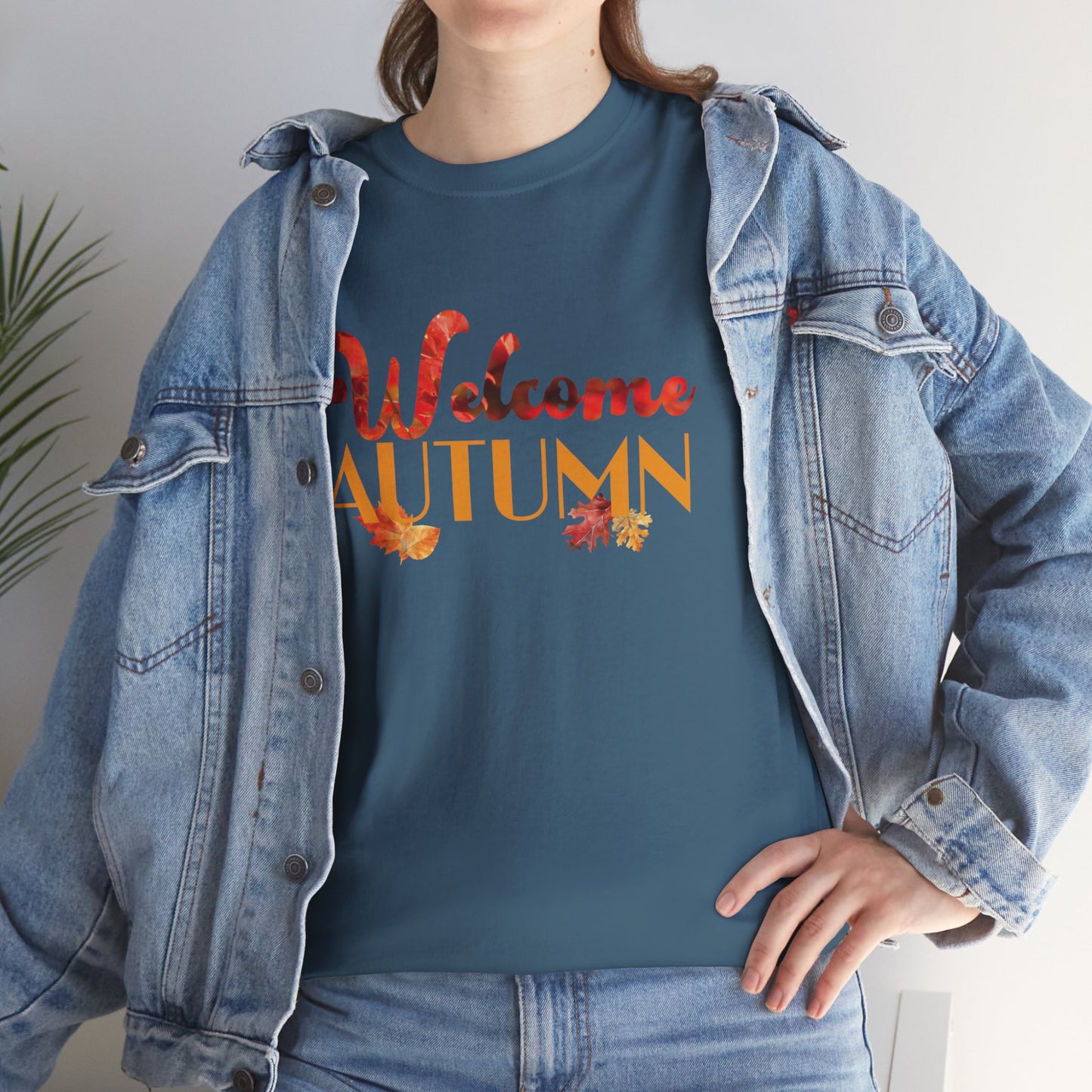Welcome Autumn Leaves - Unisex Heavy Cotton Tee