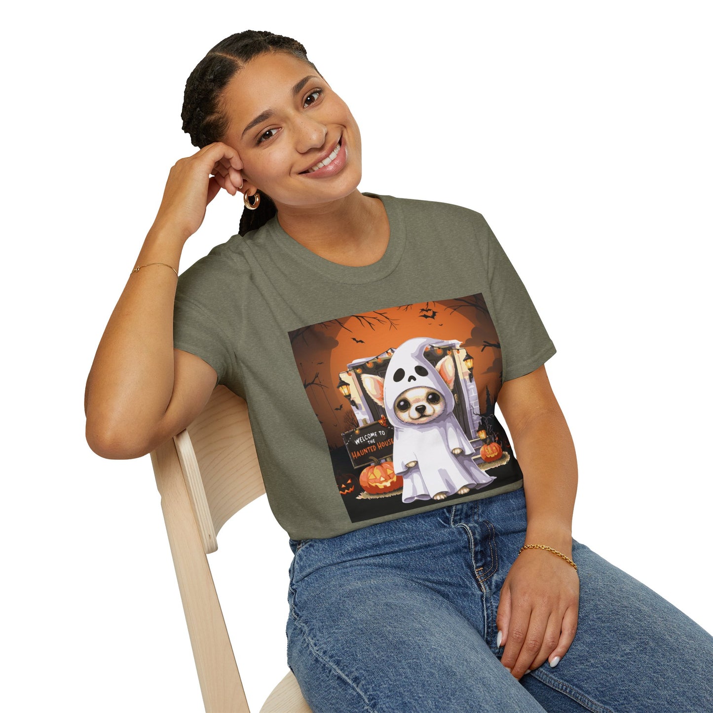 Unisex Softstyle T-Shirt - Chihuahua Ghost Puppy