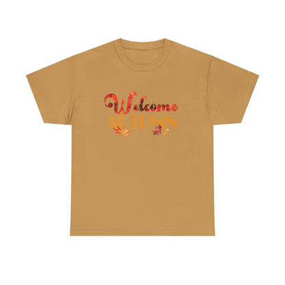 Welcome Autumn Leaves - Unisex Heavy Cotton Tee