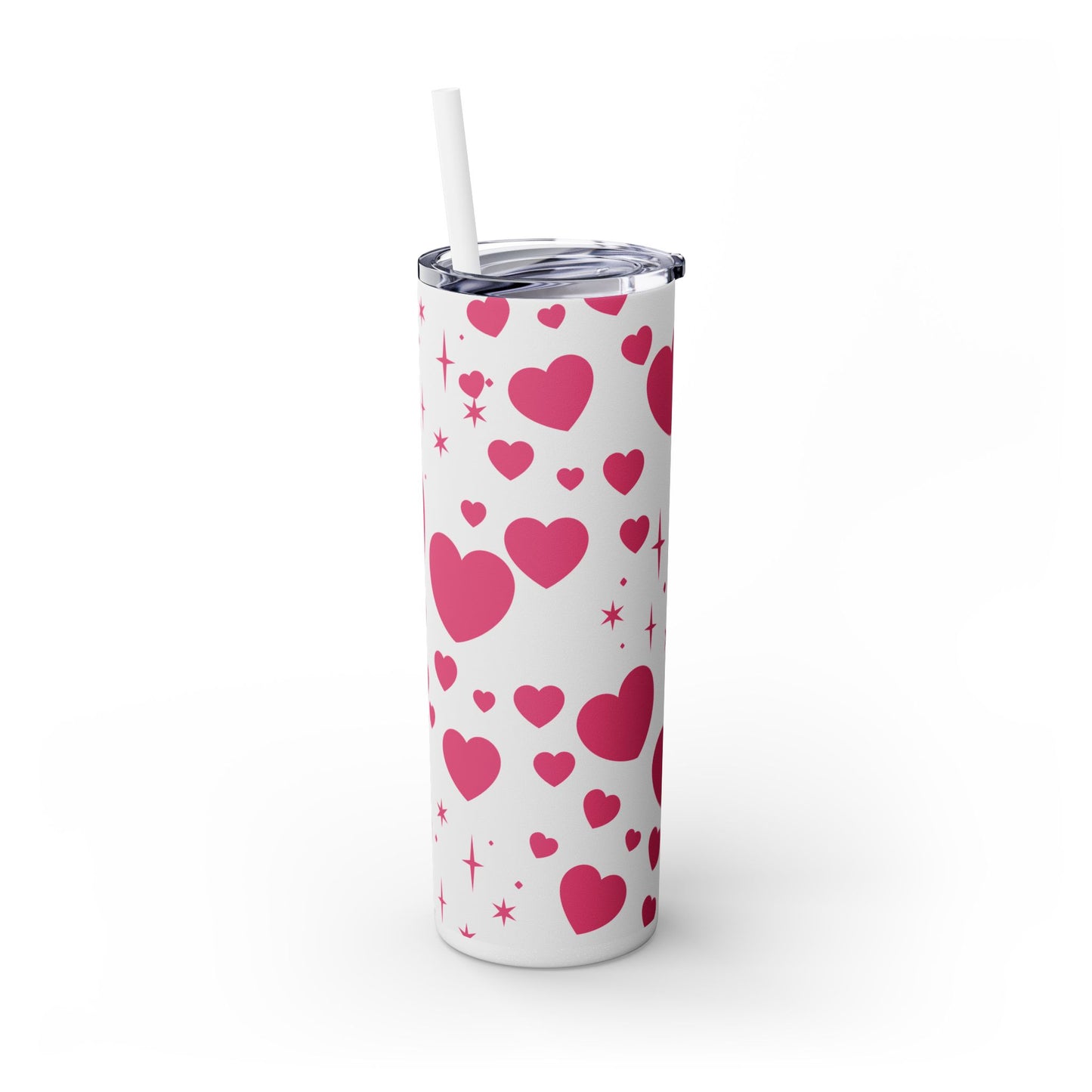 Valentine's Heart Skinny Tumbler with Straw, 20oz