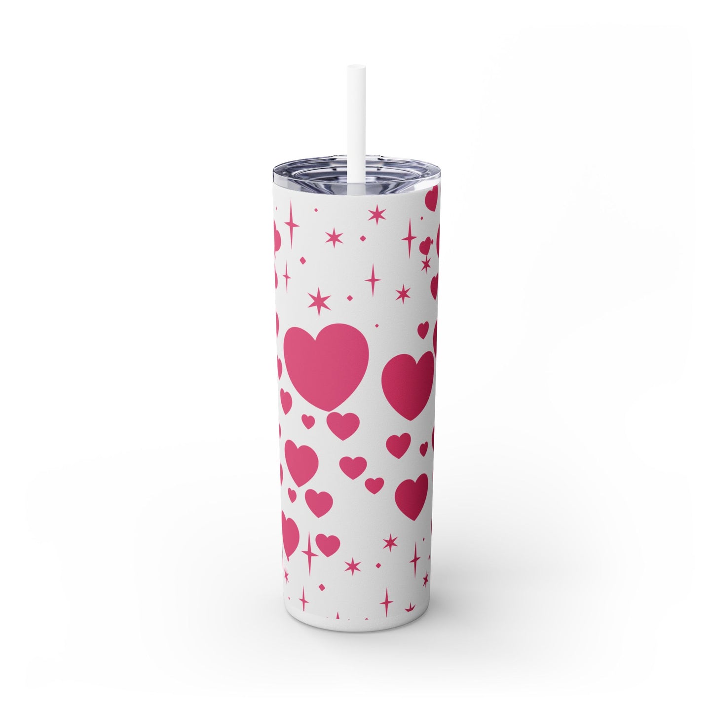 Valentine's Heart Skinny Tumbler with Straw, 20oz