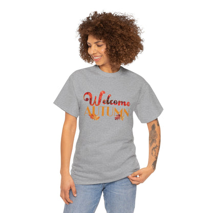 Welcome Autumn Leaves - Unisex Heavy Cotton Tee