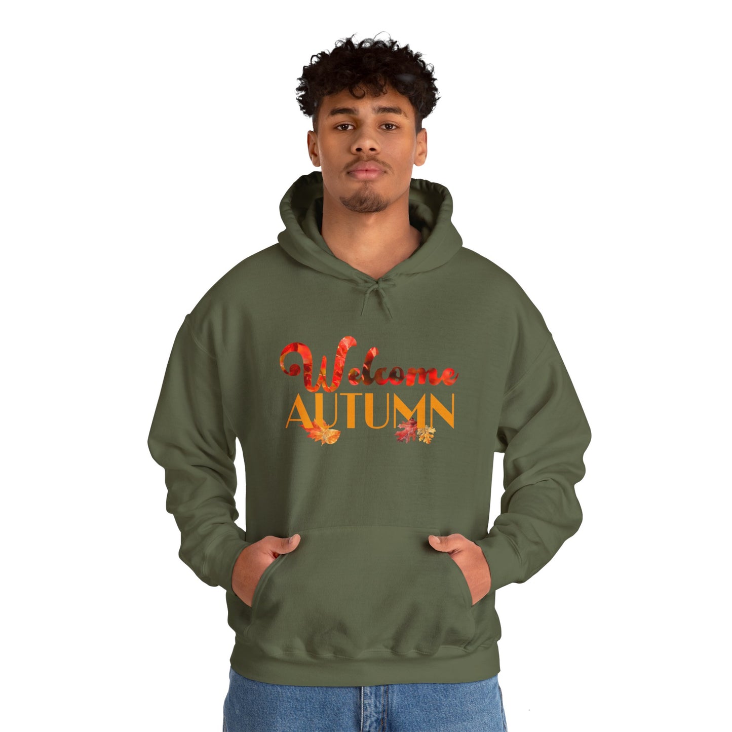 Welcome Autumn Leaves - Unisex Heavy Blend™ Hooded Sweatshirt