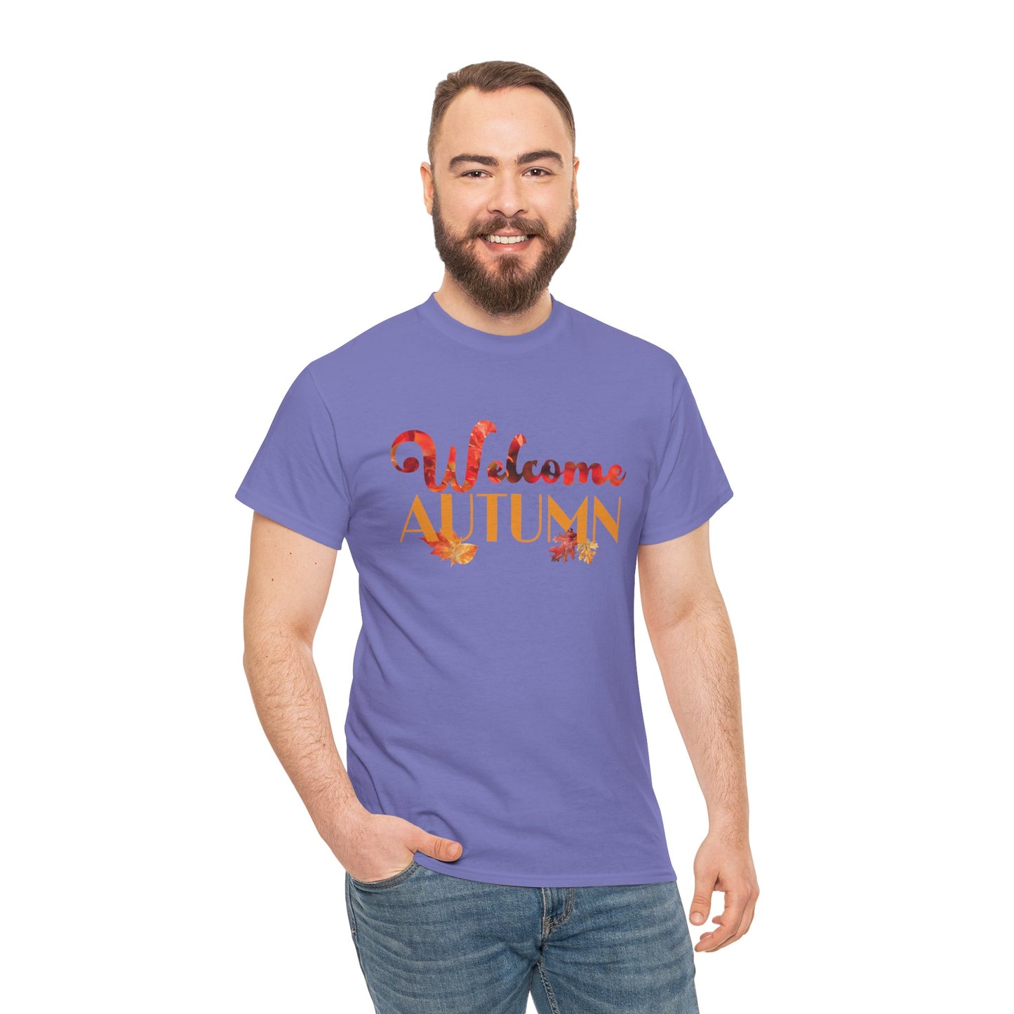 Welcome Autumn Leaves - Unisex Heavy Cotton Tee