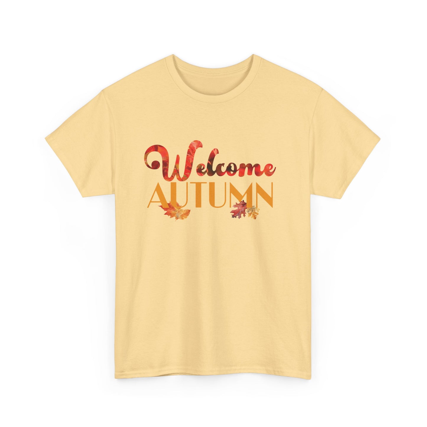 Welcome Autumn Leaves - Unisex Heavy Cotton Tee