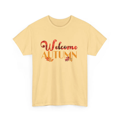 Welcome Autumn Leaves - Unisex Heavy Cotton Tee